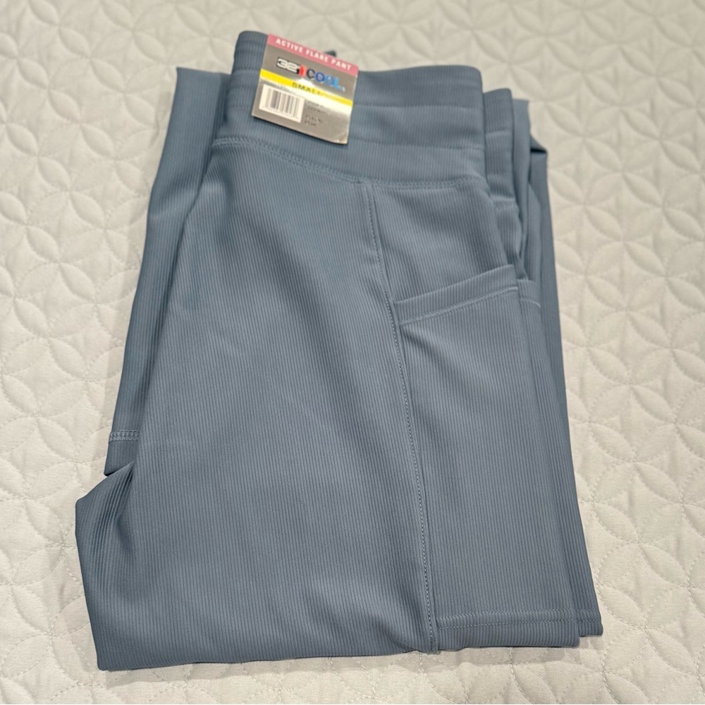NEW 32 Degrees Cool Women's Active Flare Pants Blue Ribbed Side Pocket - Picture 9 of 15